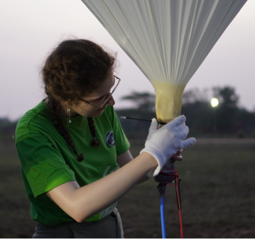 WARR member preparing an high altitude ballon for launch